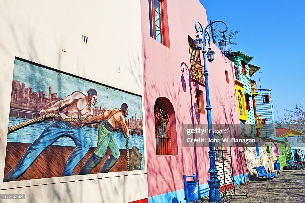 Painted buildings, Caminito, La Boca, Buenos Aires