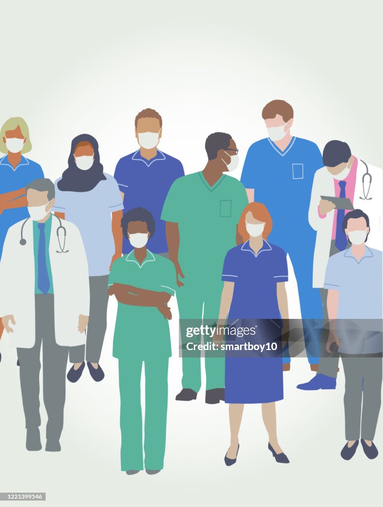 Professional Medical Staff with Face masks