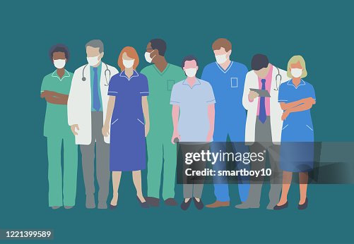 Professional Medical Staff with Face masks Professional Medical Staff with Face masks