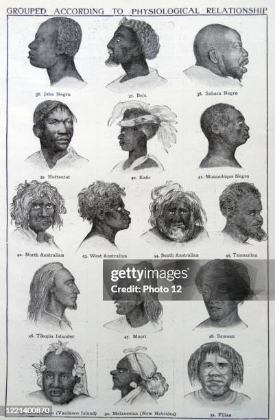 Portrait of men grouped according to Physiological Relationship.