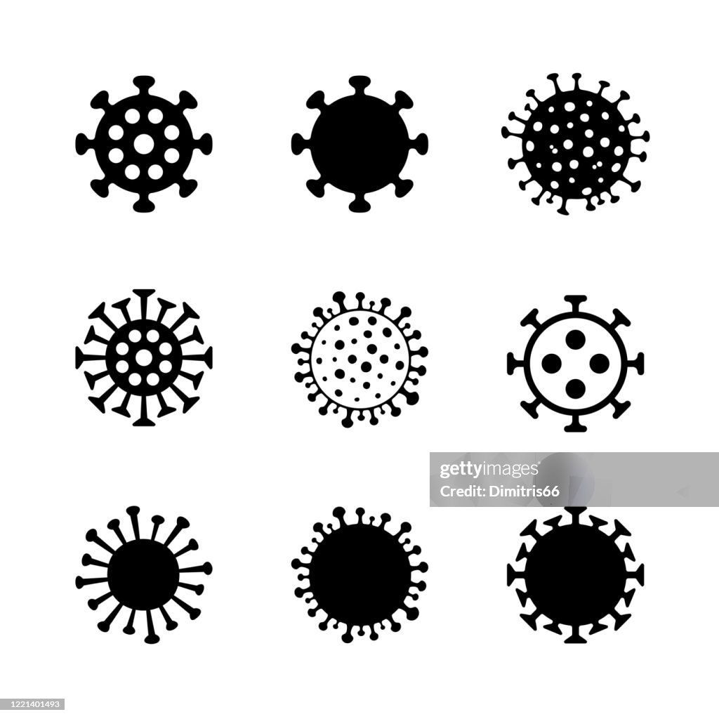 Conjunto de iconos vectoriales de Coronavirus