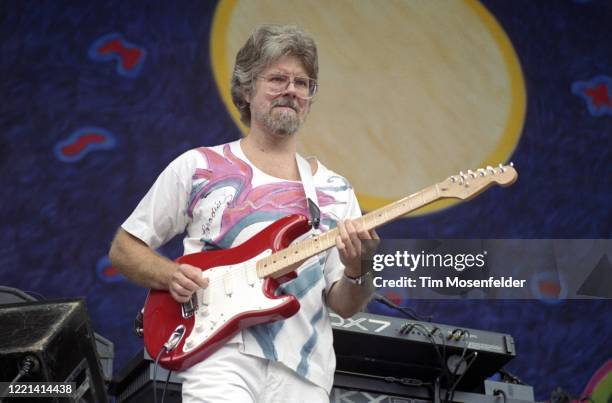 Fred Tackett of Little Feat performs at Autzen Stadium on June 23, 1990 in Eugene, Oregon.
