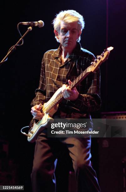 Nicke Lowe of Little Villiage performs at the Warfield Theatre on April 7, 1992 in San Francisco, California.