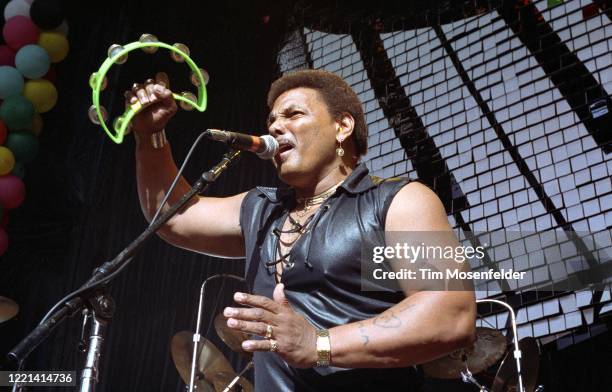 Aaron Neville of the Neville Brothers performs during New Orleans By the Bay 1992 at Shoreline Amphitheatre on June 6, 1992 in Mountain View,...