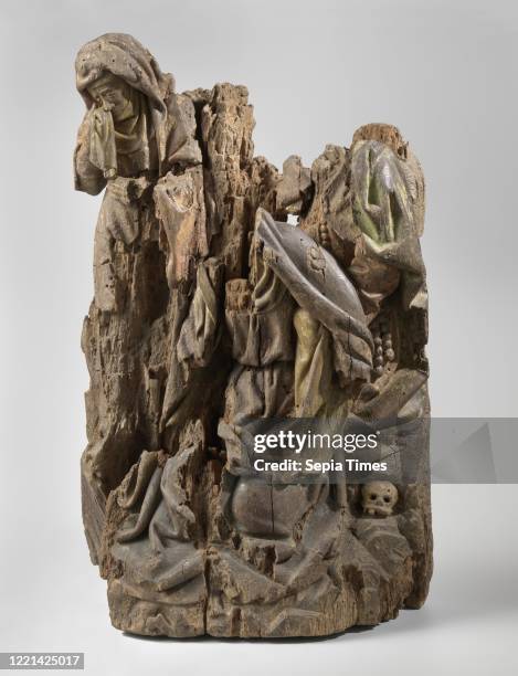 The Swoon of the Virgin, from a Calvary, from the Soest Altarpiece, The group consists of the silent Maria, supported by Johannes behind her and a...