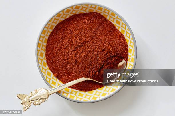 paprika in bowl - paprika stock pictures, royalty-free photos & images
