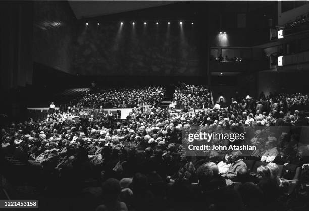 An elderly crowd is shown seated for a concert performance at the Oakdale Theater in Wallingford Connecticut on October 15, 2009.