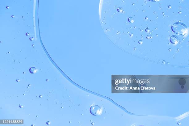 texture of transparent gel with bubbles. - enzymes cosmetics stockfoto's en -beelden