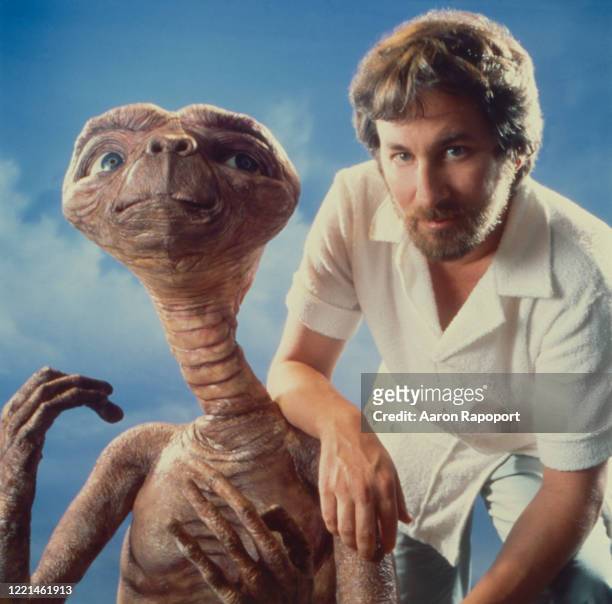 Los Angeles E.T.: The Extra-Terrestrial and Steven Speilberg poses for a portrait in Los Angeles, California