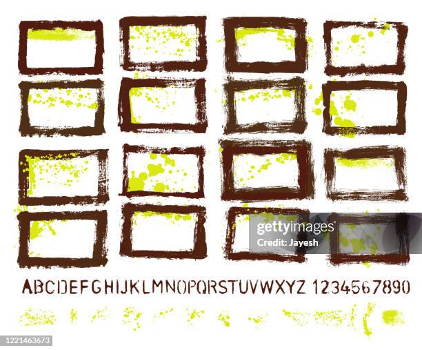 vector painted frames for layout collection with drop collection - pantone frame stock illustrations