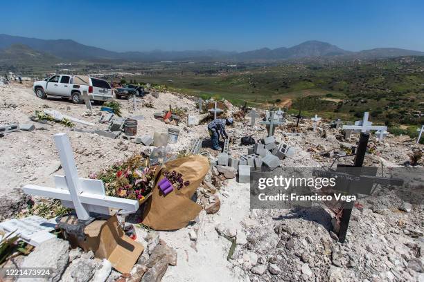 General view of Panteon número 13 cemetery on April 27, 2020 in Tijuana, Mexico. Baja California state remains as one of the worst-hit states of...