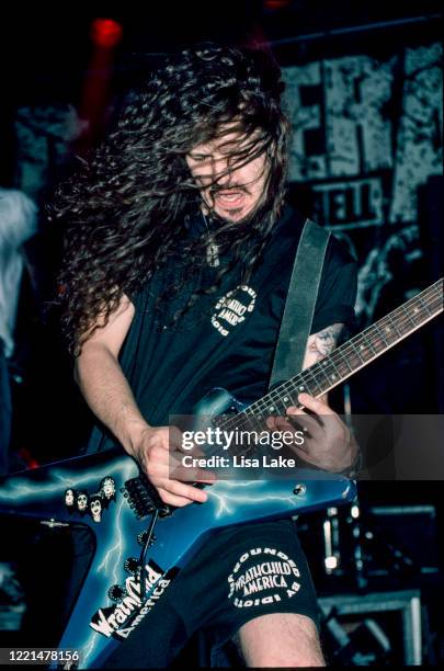 Dimebag Darrell of Pantera performs at the Airport Music Hall on June 7 in Allentown, Pennsylvania.