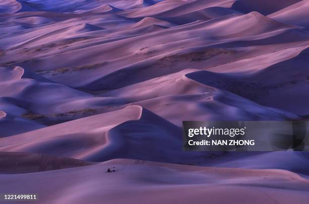 sand waves at dusk - great sand dunes national park 個照片及圖片檔