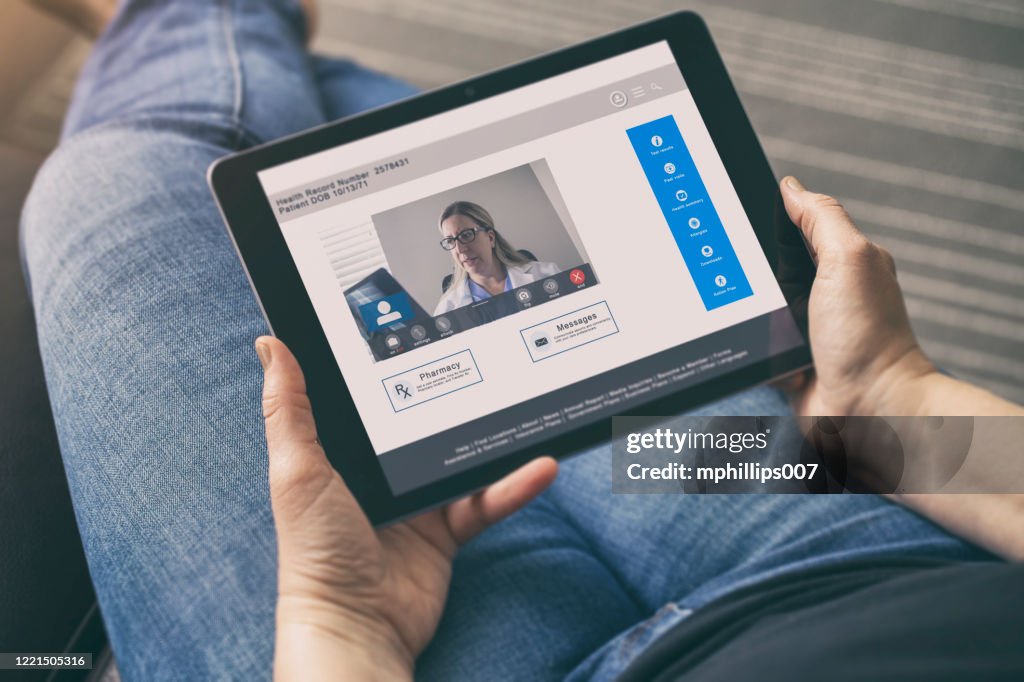 Coronavirus / Covid-19 Patient Using Telehealth / Telemedicine with Doctor