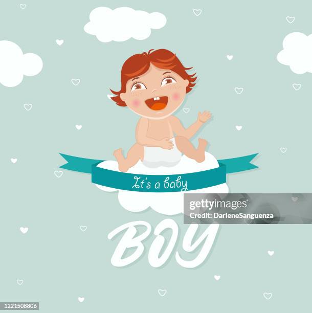 it's a baby boy stock vector illustration - changing nappy stock illustrations