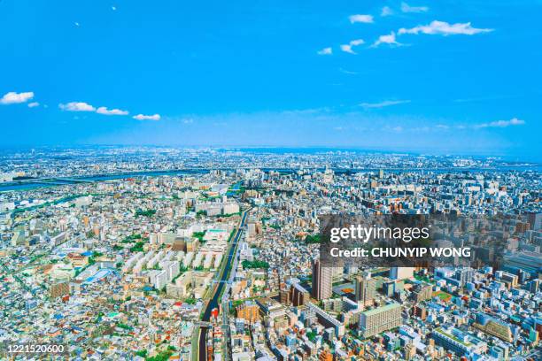 タワーから東京のスカイライン - 景色　東京　空 ストックフォトと画像