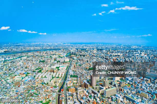 tokyo skyline from the tower - japan skyline stock pictures, royalty-free photos & images