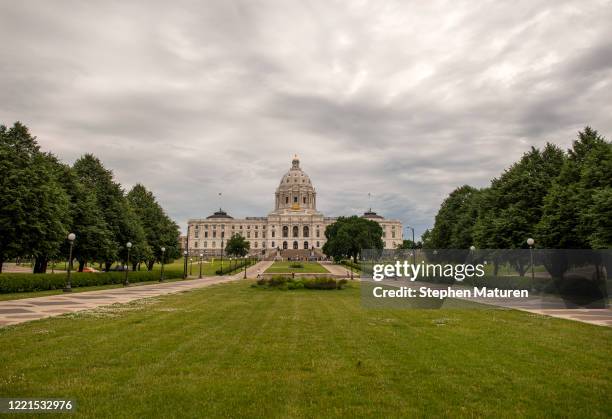 View outside the Minnesota State Capitol building on June 20, 2020 in Minneapolis, Minnesota. Minnesota lawmakers were called to a special session by...