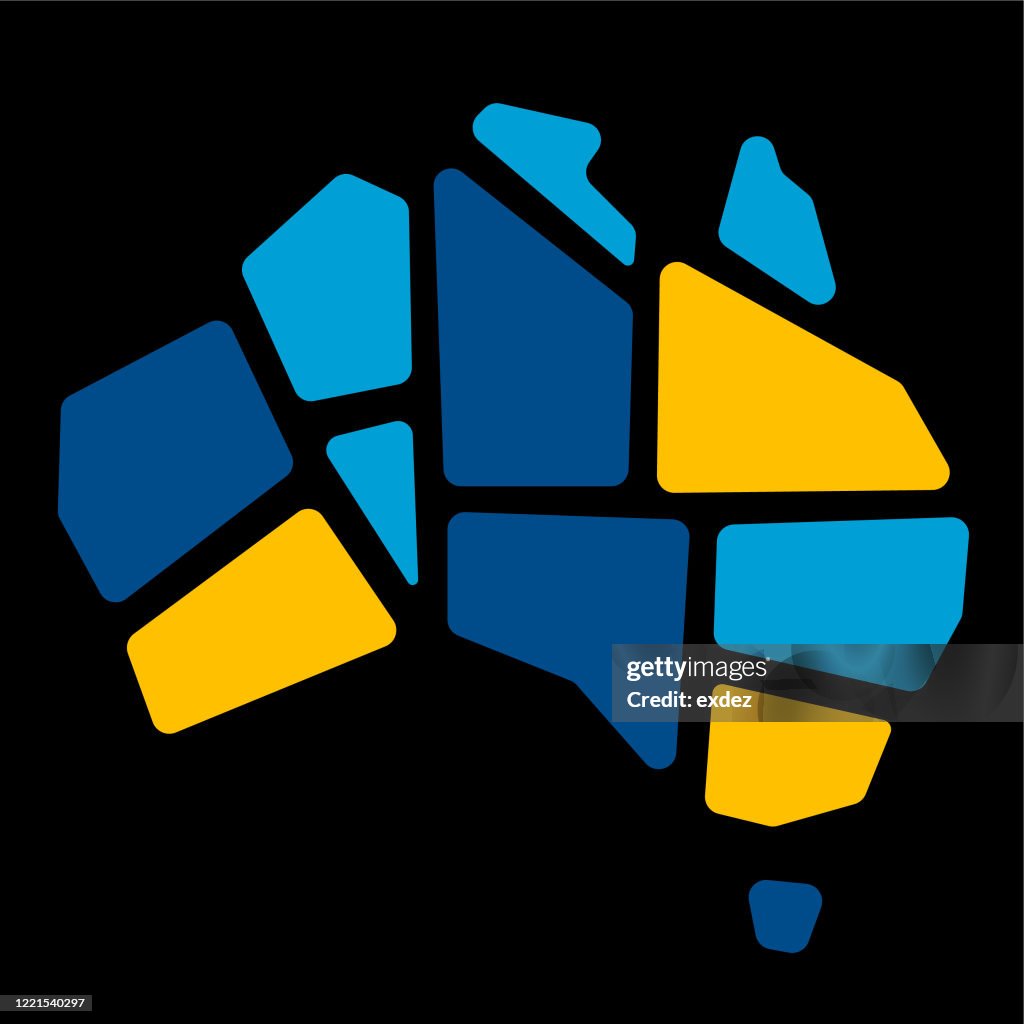 Australien Karte in verschiedenen Stücken geschnitten