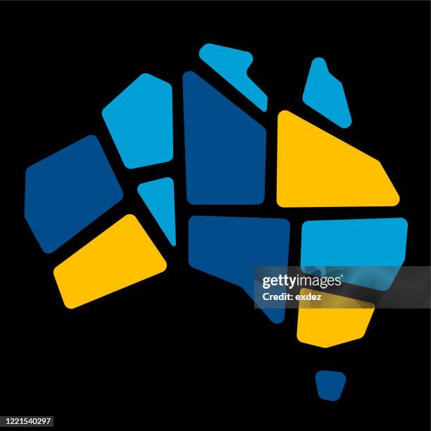 australia map cut in different pieces - travel australia stock illustrations