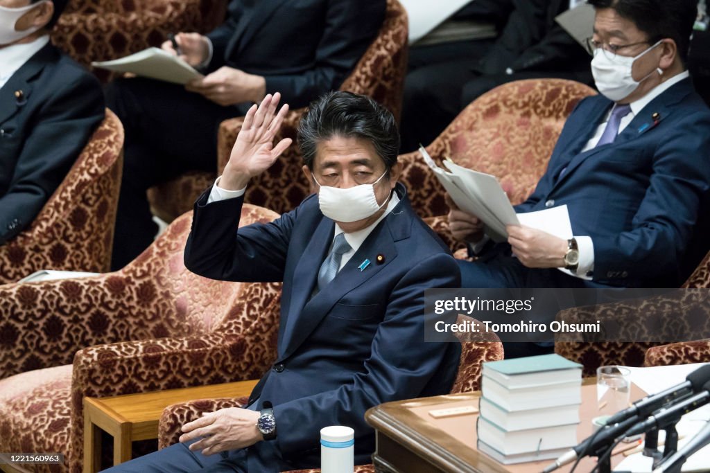 Japanese Prime Minister Abe Attends Diet Amid The Global Coronavirus Pandemic