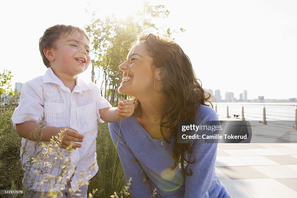 Mother and Son laughing