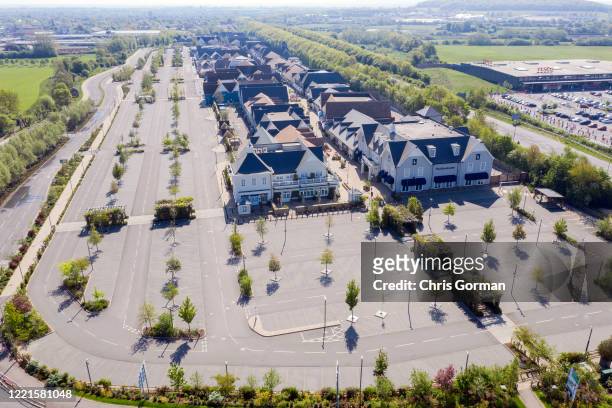Bicester Village in Oxfordshire under lockdown during the COVID-19 outbreak on April 24, 2020 in Bicester, England.