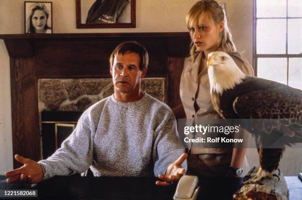 Patricia Arquette and Geoffrey Lewis in "Time Out", directed bu Jon Bang Carlsen, Lordsburg, New Mexico, USA, 1987