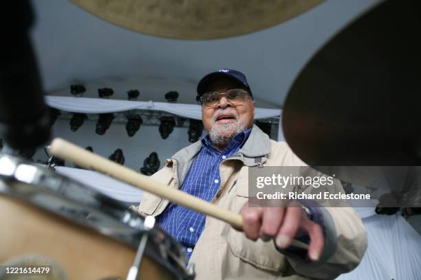 American jazz drummer Jimmy Cobb, United Kingdom, 2009. Cobb played on the Miles Davis album 'Kind Of Blue'.