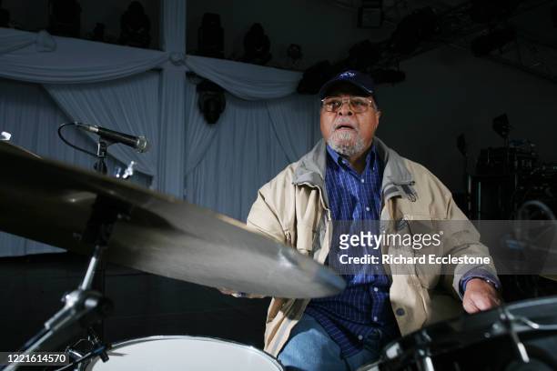 American jazz drummer Jimmy Cobb, United Kingdom, 2009. Cobb played on the Miles Davis album 'Kind Of Blue'.