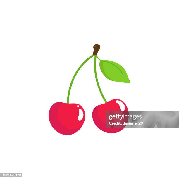 stockillustraties, clipart, cartoons en iconen met cherry fruit icon vector design. - kers