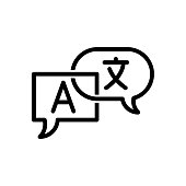Translator icon flat vector template design trendy