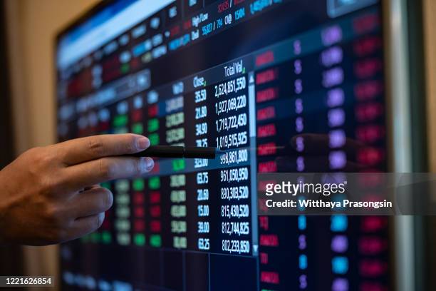 hand of a stockbroker buying and selling shares online - share trading stock pictures, royalty-free photos & images