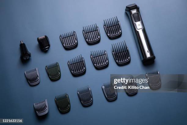 flat lay beard and hair trimmer - hair clipper stock pictures, royalty-free photos & images