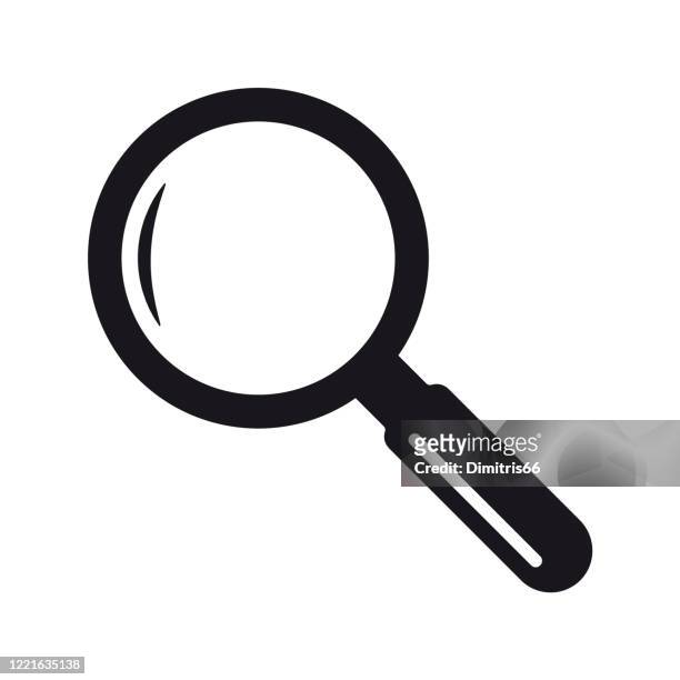 search magnifying glass icon symbol - magnifying glass stock illustrations