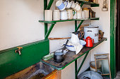 Scullery in an old fashioned town house, typical of Victorian Belfast