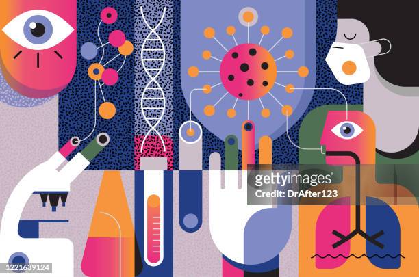 stockillustraties, clipart, cartoons en iconen met coronavirus concept - illustration