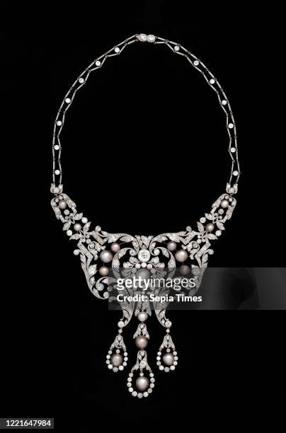 Necklace, ca. 1905, Made in New York, New York, United States, American, Diamonds, natural pearls, and platinum, Length: 15 inches, Jewelry, Dreicer...