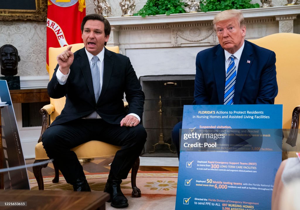President Trump Holds News Conference with FL Gov. De Santis At White House