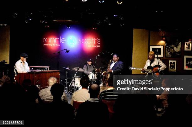 American jazz drummer Jimmy Cobb performs live on stage with Jazz Heads, featuring Ike Stubblefield on organ, Pee Wee Ellis on saxophone and Grant...