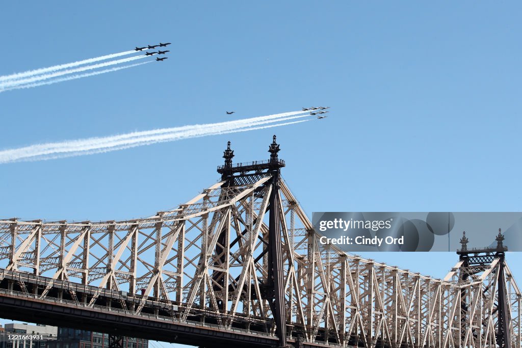 Blue Angels And Thunderbirds Do Flying Tribute To NYC COVID-19 Frontline Workers