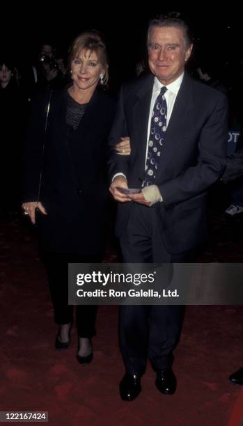 Regis Philbin and wife Joy Philbin attend the premiere of "The Wings of the Dove" on November 5, 1997 at the Ziegfeld Theater in New York City.