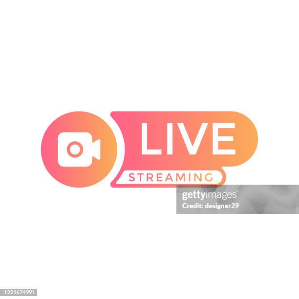 bildbanksillustrationer, clip art samt tecknat material och ikoner med live stream logo vector design. - live streaming