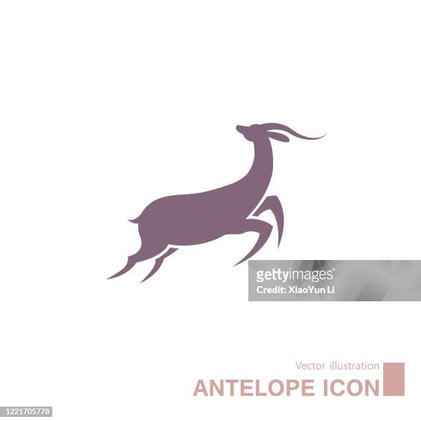 vector drawn antelope icon. - oryx stock illustrations