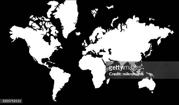 shape of the world map continents - europa continente foto e immagini stock