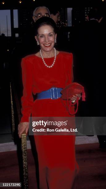 Senator Abraham Ribicoff and wife Casey Ribicoff attend the opening of the American Ballet on April 20, 1987 at the Metropolitan Opera House in New...