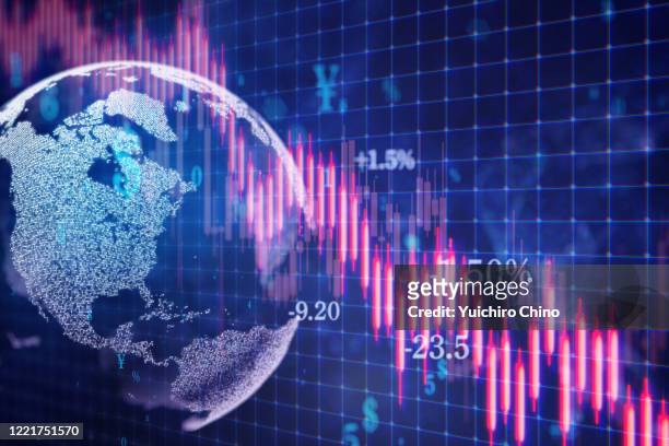 stock market falling - finance and economy stock pictures, royalty-free photos & images