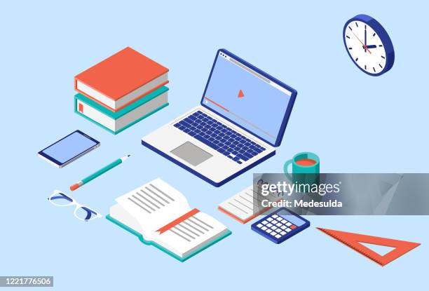 e-learning - calculator stock illustrations