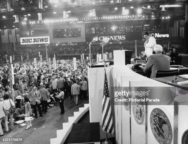 American politician Ronald Reagan , Governor of California, at the opening night of the Republican National Convention, at the Miami Beach Convention...