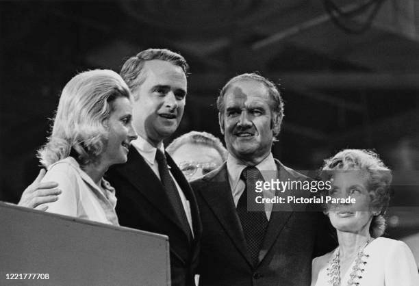 American Senator Thomas Eagleton of Missouri, who was nominated for vice president, with his wife Barbara Ann Smith, and American Senator George...